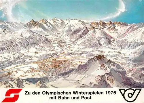 AK / Ansichtskarte Olympia XII. Olympische Winterspiele Innsbruck Panoramakarte  Kat. Sport