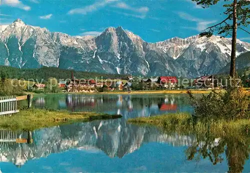 AK / Ansichtskarte Seefeld Tirol Teilansicht Wettersteingebirge Dreitorspitze Kat. Seefeld in Tirol