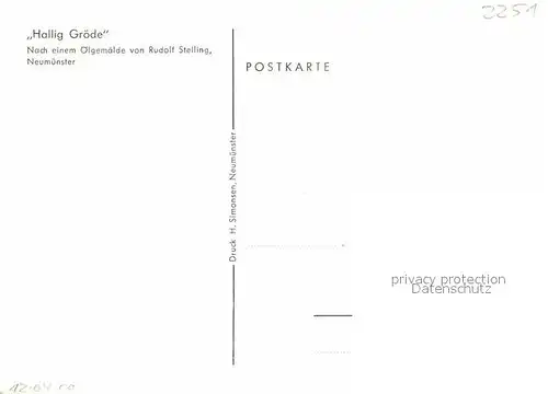 AK / Ansichtskarte Kuenstlerkarte Rudolf Stelling Hallig Groede  Kat. Kuenstlerkarte