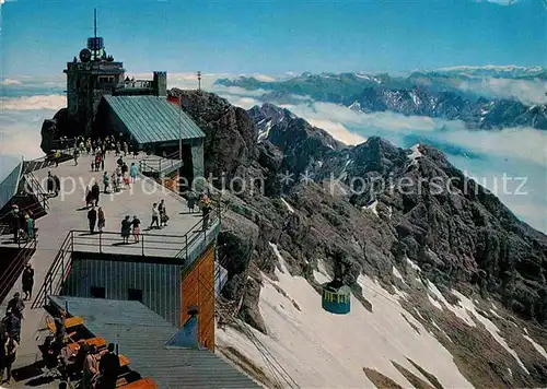 AK / Ansichtskarte Seilbahn Bayerische Zugspitzbahn Gipfelstation Aussichtsterrasse  Kat. Bahnen