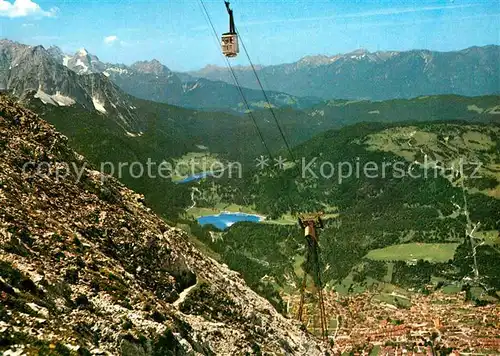 AK / Ansichtskarte Seilbahn Karwendel Mittenwald Lautersee Ferchensee  Kat. Bahnen