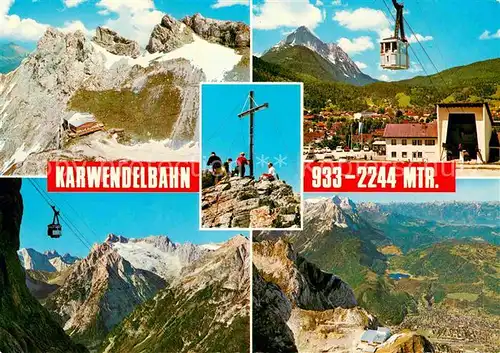 AK / Ansichtskarte Seilbahn Karwendel Mittenwald Berggaststaette Karwendelbahn Talstation  Kat. Bahnen