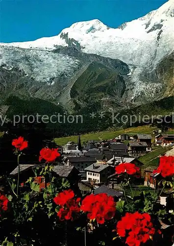 AK / Ansichtskarte Saas Fee Panorama Blick zum Alphubel Walliser Alpen Kat. Saas Fee