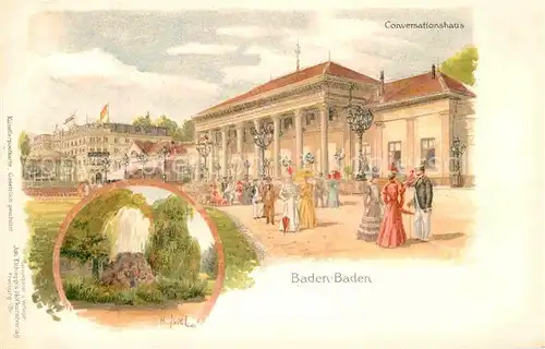 AK / Ansichtskarte Baden Baden Conversationshaus Kuenstlerkarte Kat. Baden Baden
