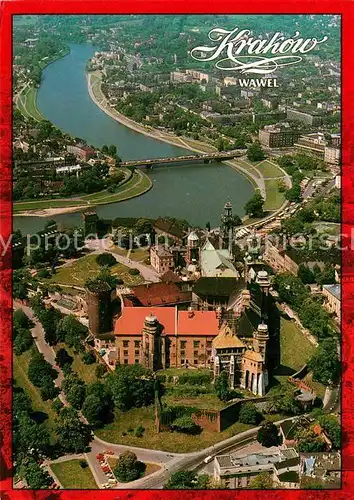 AK / Ansichtskarte Krakow Malopolskie Wawel od strony Kurzej Stopki Schloss Kathedrale Fliegeraufnahme Kat. Krakow