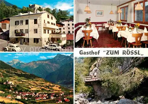 AK / Ansichtskarte Schluderns Suedtirol Gasthof zum Roessl Alpenpanorama Schlucht Kat. Sluderno Vinschgau