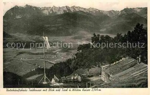 AK / Ansichtskarte Koessen Tirol Unterkunftshaus Taubensee Blick auf Tirol und Wilder Kaiser Kat. Koessen