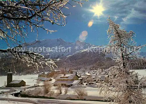 AK / Ansichtskarte Sils Baselgia Skigebiet Furtschellas Winterpanorama Kat. Sils Baselgia