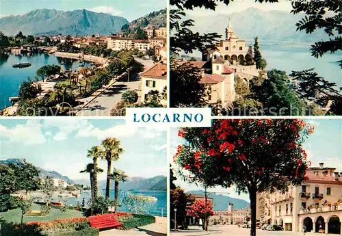 AK / Ansichtskarte Locarno Lago Maggiore Uferstrasse am See Kirche Baumbluete