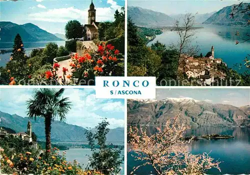 AK / Ansichtskarte Ronco sopra Ascona Panorama Lago Maggiore Chiesa Alpi