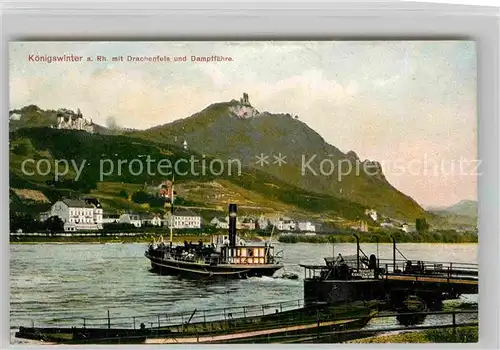 AK / Ansichtskarte Koenigswinter Drachenfels Dampffaehre Kat. Koenigswinter