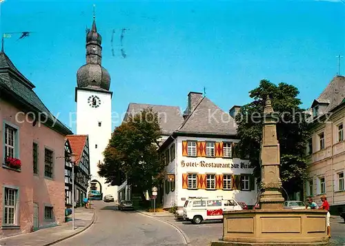 AK / Ansichtskarte Arnsberg Westfalen Alter Markt Brunnen Hotel Kirche Kat. Arnsberg