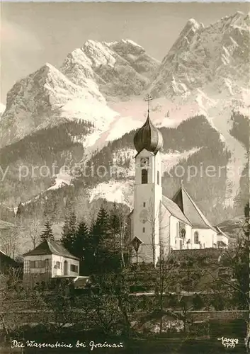 AK / Ansichtskarte Grainau Kirche Waxensteine Wettersteingebirge Handabzug Kat. Grainau