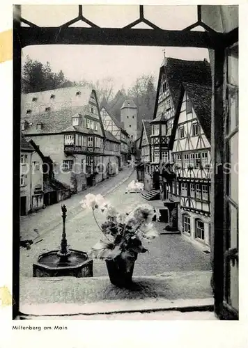 AK / Ansichtskarte Miltenberg Main Blick durchs Fenster Altstadt Fachwerkhaeuser Brunnen Kat. Miltenberg
