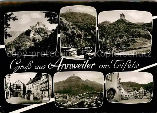 AK / Ansichtskarte Annweiler Trifels Landschaftspanorama Burg Ortsmotive Fachwerkhaeuser Kat. Annweiler am Trifels