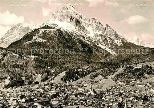 AK / Ansichtskarte Mittenwald Bayern Panorama gegen Wettersteingebirge Huber Karte Nr 6005 Kat. Mittenwald