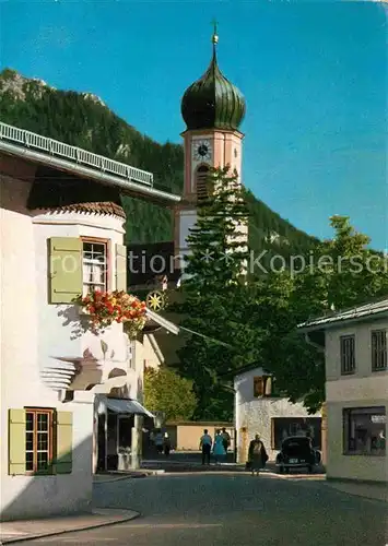 AK / Ansichtskarte Oberammergau Passionsspieldorf Sternwirteck Pfarrkirche Kat. Oberammergau