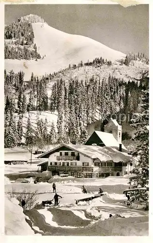 AK / Ansichtskarte Spitzingsee Berggasthof Cafe Bernhard Winter Kat. Schliersee