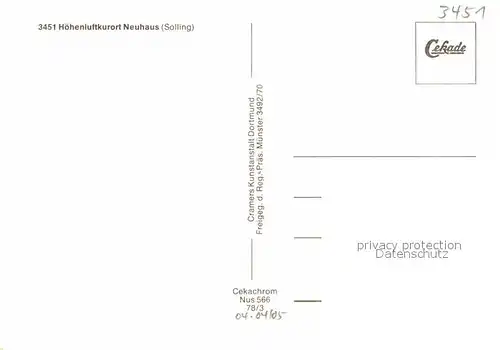 AK / Ansichtskarte Neuhaus Solling Fliegeraufnahme Kat. Holzminden