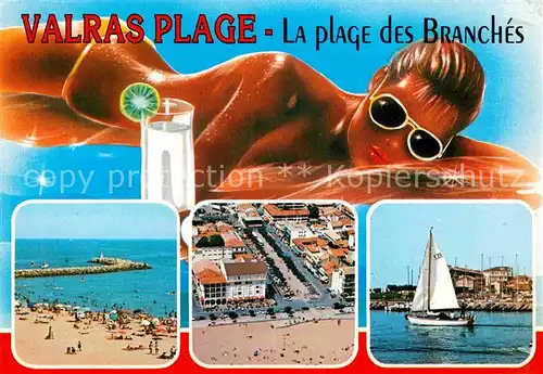 AK / Ansichtskarte Valras Plage Plage des Branches Badenixe Strand Segeln Kat. Valras Plage