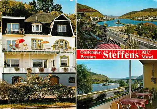 AK / Ansichtskarte Alf Mosel Gaestehaus Pension Steffens Moselpartie Terrasse Kat. Alf