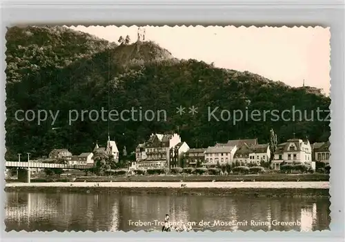 AK / Ansichtskarte Traben Trarbach Moselpartie mit Ruine Grevenburg Kat. Traben Trarbach