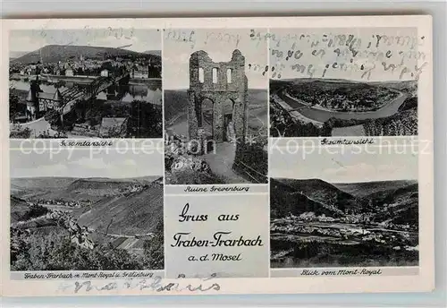 AK / Ansichtskarte Traben Trarbach Gesamtansicht Panorama Ruine Grevenburg Mont Royal  Kat. Traben Trarbach
