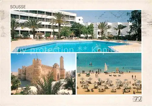 AK / Ansichtskarte Sousse Hotel El Ksar Strand Pool Burg Kat. Tunesien