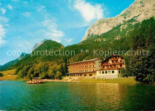 AK / Ansichtskarte Hintersee Berchtesgaden Hotel am See mit Reiteralpe Berchtesgadener Alpen Kat. Berchtesgaden