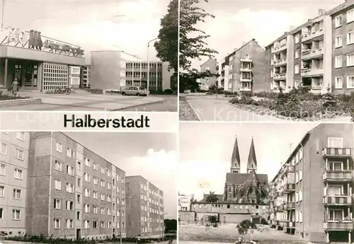 AK / Ansichtskarte Halberstadt Einkaufszentrum Clara Zetkin Oberschule Lindenweg Wohnblocks Clara Zetkin Ring Dom Kat. Halberstadt