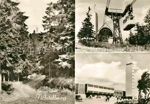 AK / Ansichtskarte Fichtelberg Oberwiesenthal Waldpartie Bergbahn Fichtelberghaus Aussichtsturm Kat. Oberwiesenthal