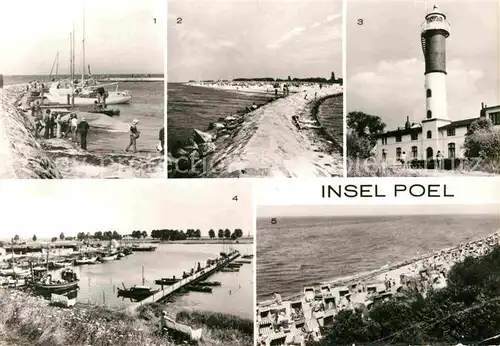 AK / Ansichtskarte Insel Poel Timmendorf Mole Leuchtturm Kirchdorf Hafen Schwarzer Busch Strand Kat. Insel Poel