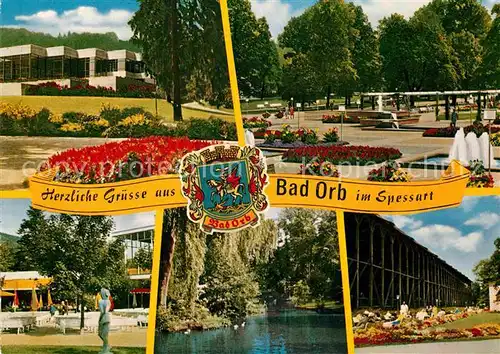 AK / Ansichtskarte Bad Orb Kurhaus Kurpark Gradierwerk Teich Wappen Kat. Bad Orb