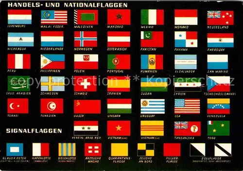 AK / Ansichtskarte Fahnen Handels  und Nationalflaggen Signalflaggen  Kat. Heraldik