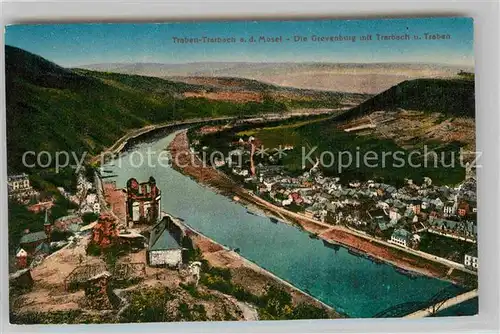 AK / Ansichtskarte Traben Trarbach Panorama mit Grevenburg Kat. Traben Trarbach