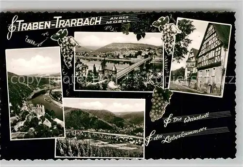AK / Ansichtskarte Traben Trarbach Panorama mit Grevenburg Moselbruecke Fachwerkhaeuser Kat. Traben Trarbach