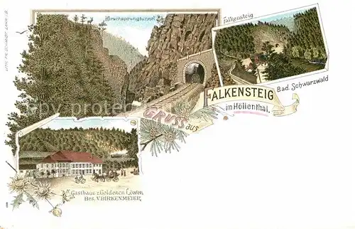 AK / Ansichtskarte Falkensteig Hirschsprungtunnel Gasthaus zum Goldenen Loewen  Kat. Buchenbach