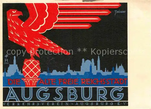 AK / Ansichtskarte Augsburg Verkehrsverein Kuenstlerkarte  Kat. Augsburg