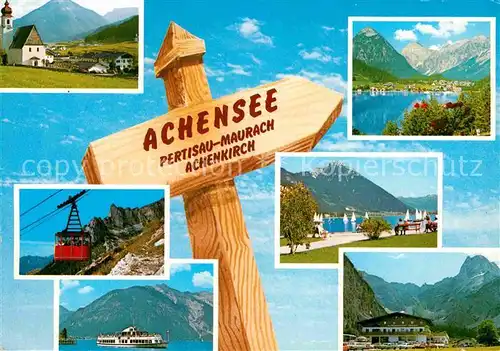 AK / Ansichtskarte Achensee Wegweiser Panorama Pertisau Maurach Achenkirch Alpen Kat. Eben am Achensee