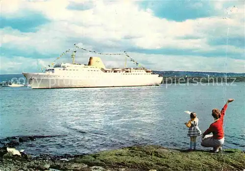AK / Ansichtskarte Schiffe Ships Navires M S Kronprins Harald Oslo Kiel 