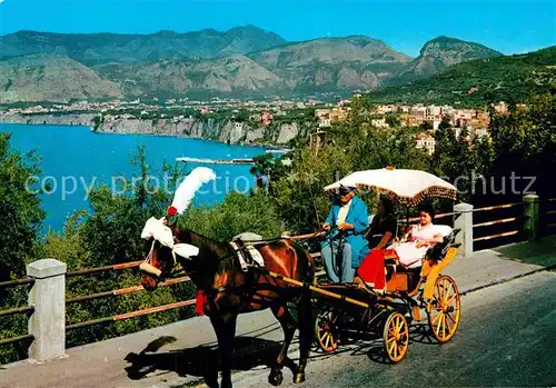 AK / Ansichtskarte Pferdekutschen Sorrento Panorama  Kat. Tiere