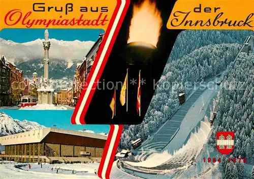 AK / Ansichtskarte Ski Flugschanze Innsbruck Maria Theresien Strasse Nordkette Olympia Eisstadion  Kat. Sport
