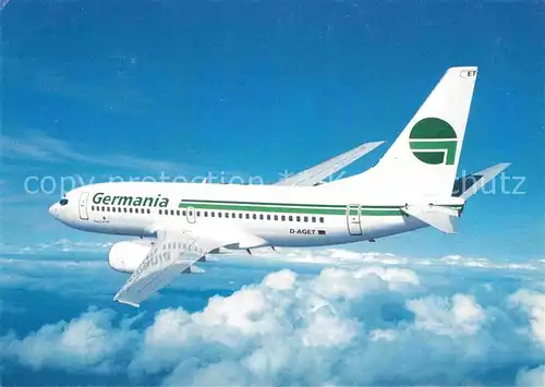 AK / Ansichtskarte Flugzeuge Zivil Germania Boeing 737 700 D AGET  Kat. Airplanes Avions