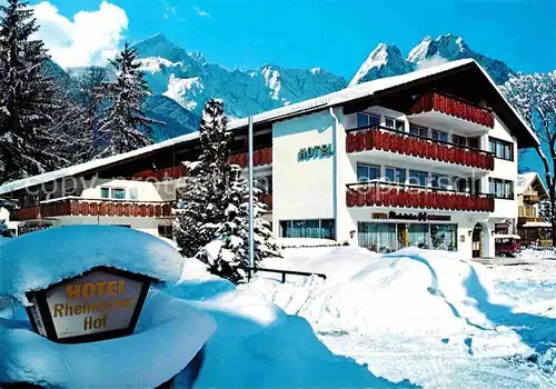 AK / Ansichtskarte Garmisch Partenkirchen Hotel Rheinischer Hof Winter Kat. Garmisch Partenkirchen