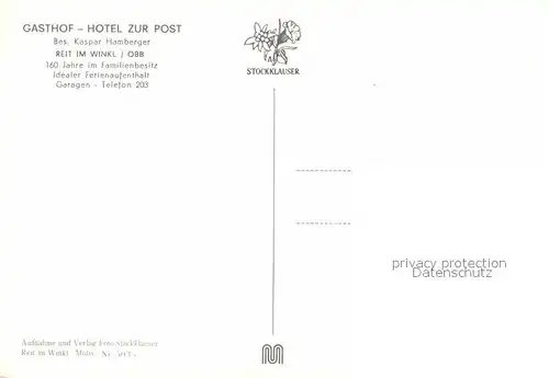 AK / Ansichtskarte Reit Winkl Gasthof Hotel zur Post Kat. Reit im Winkl