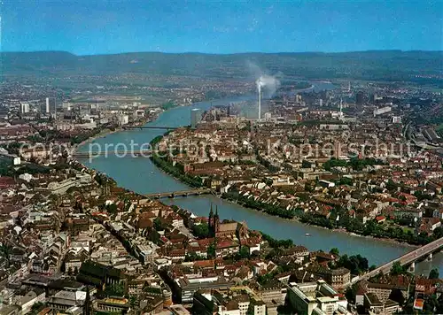 AK / Ansichtskarte Basel BS Fliegeraufnahme Rheinpartie Kat. Basel