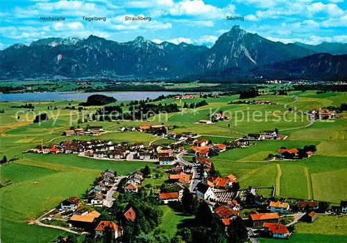 AK / Ansichtskarte Hopferau Fliegeraufnahme mit Hopfensee und Saeuling Kat. Hopferau