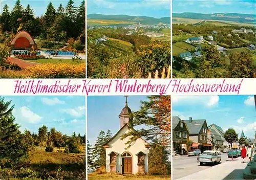 AK / Ansichtskarte Winterberg Hochsauerland Fliegeraufnahme Konzertplatz Kirche Kat. Winterberg