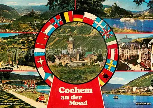 AK / Ansichtskarte Cochem Mosel Markt Cond Moselanlage Sesselbahn  Kat. Cochem