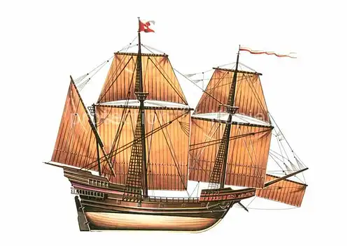AK / Ansichtskarte Schiffe Ships Navires Venezianisches Kriegsschiff um 1590 Zeichnung Swoboda